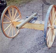 YARD ORNAMENT GOLF BALL CANNON UTILIZING BLACK POWDER