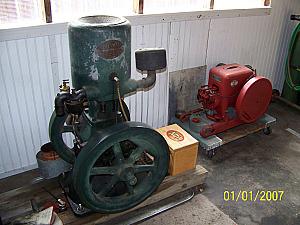 TWO ANTIQUE SINGLE CYLINDER GAS ENGINES 