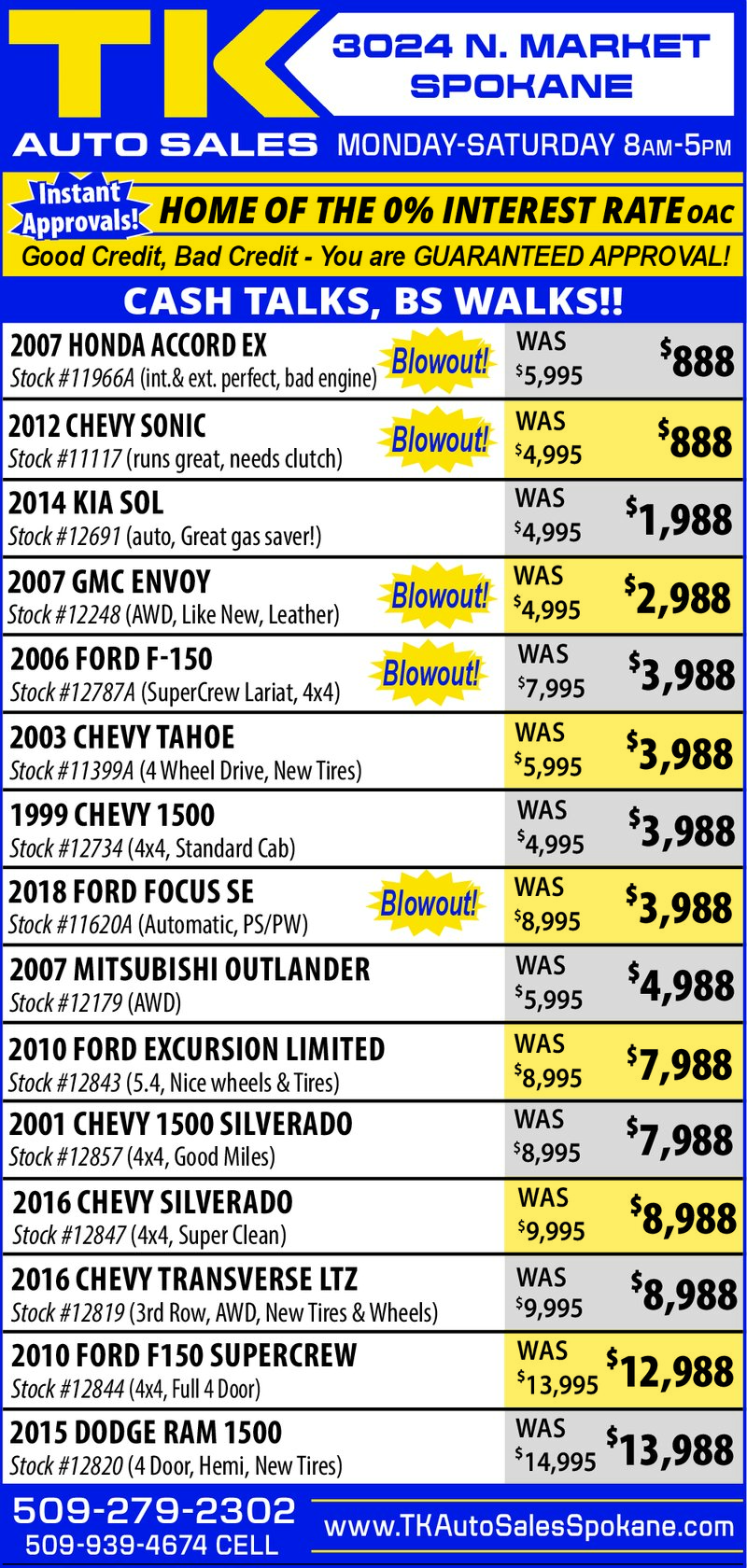 PDF Preview - Used Cars Blowout Sale - 0% Interest