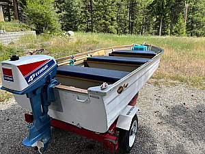 1976 MIRRO 12 FT BOAT & TRAILER