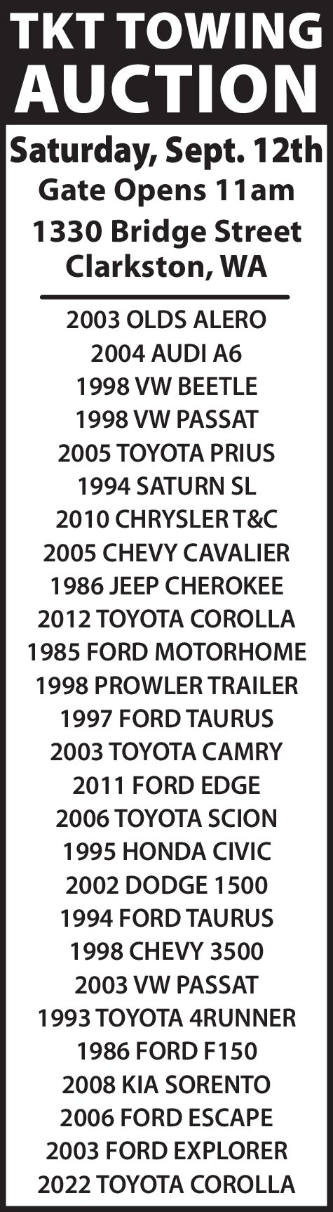 PDF Preview - Used Car Auction - Saturday Sept 12