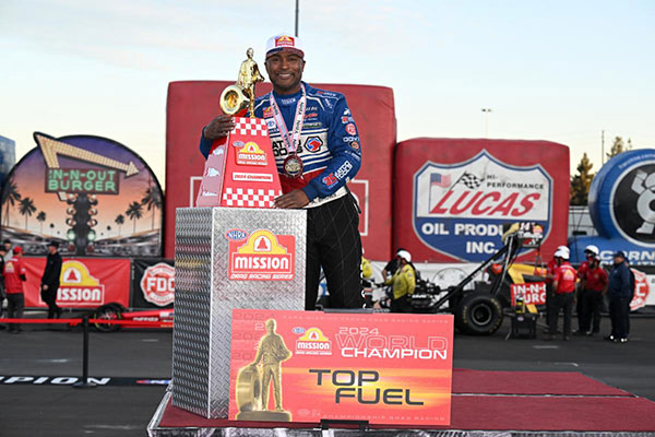 Defending NHRA world champion Antron Brown starts his quest for a fifth title this week 