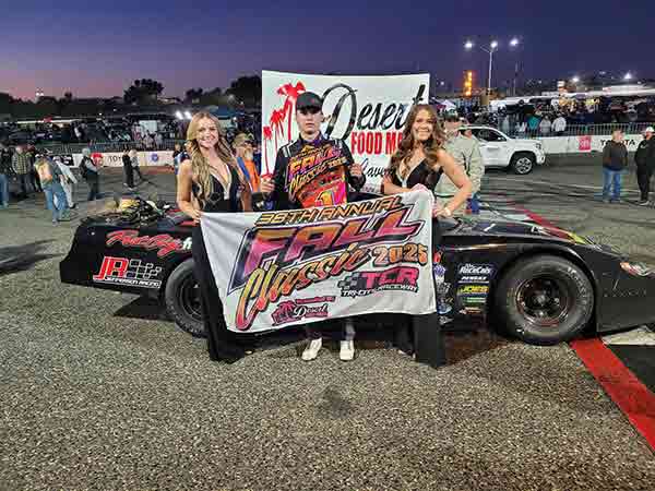 The 2025 Fall Classic winner at Tri City Raceway was Ethan Ebert from Tucson, Arizona driving a Jeff Jefferson race car that won the $10,000 first place money
