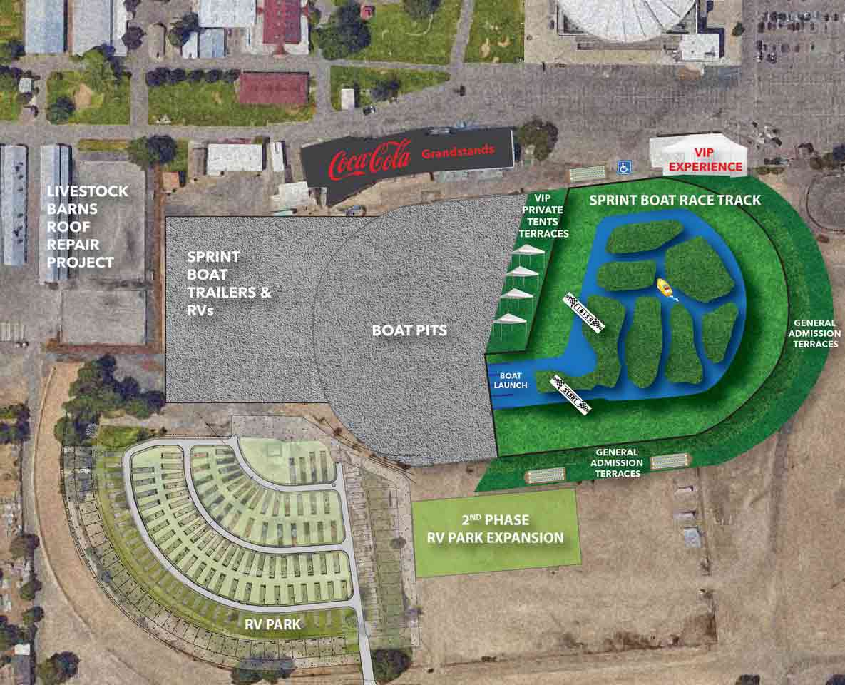 State Fair Park illustration. The schematic of what the new jet spring course will look like at Yakima.
