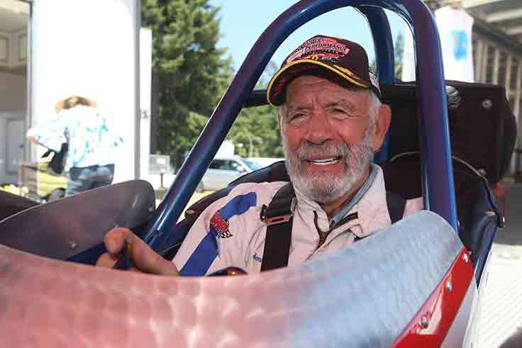 Jerry Ruth in his refurbished nostalgia top fuel car.